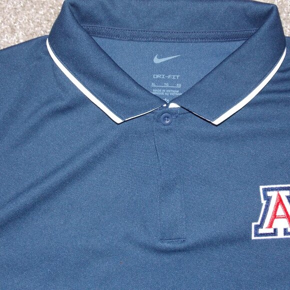 NWT-Nike Arizona Wildcats Polo Shirt XL Blue Dri Fit Polyester - Picture 3 of 6